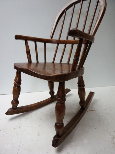 Antieke, Windsor, Engelse, kinder, schommelstoel, kinderschommelstoel, children, rocking, chair, antique